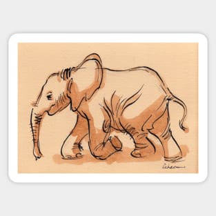 Strolling Along - Elephant Watercolor Painting #23 Sticker